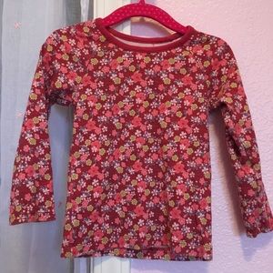 Tea Toddler long sleeve tee shirt red floral 2